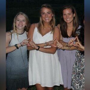 White V-Neck Spaghetti Strap Mini Dress